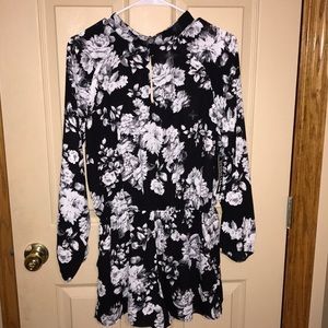 Black floral romper